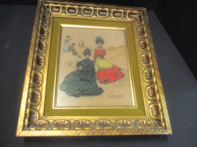 Framed "Picturesque America. Anywhere in the Mountains" Hand Colored Etched (1 of 4)