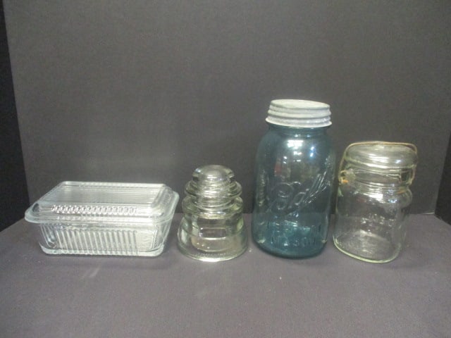 Blue No. 3 Ball Perfect Mason Quart Jar with Zinc Lid, Ball Ideal Lock Lid Pint Jar, (1 of 11)