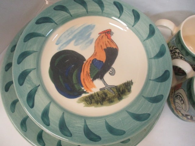 Hand Painted Exclusively for Colonial Williamsburg by Oxney Green English Stoneware - 2