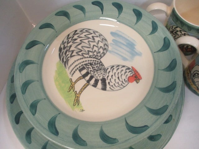 Hand Painted Exclusively for Colonial Williamsburg by Oxney Green English Stoneware - 3