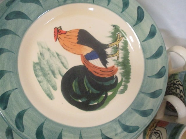Hand Painted Exclusively for Colonial Williamsburg by Oxney Green English Stoneware - 4