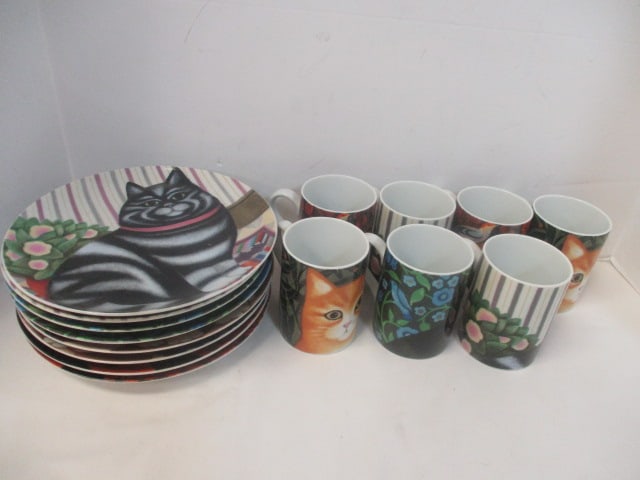 Dept. 56 Martin Lemann "Cats" Sandwich Plates and Mugs (1 of 10)