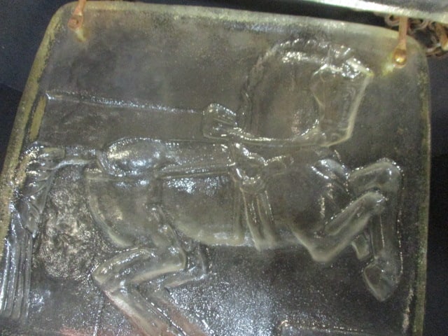 Two Molded Glass Tiles with Rearing Horse Design - 3