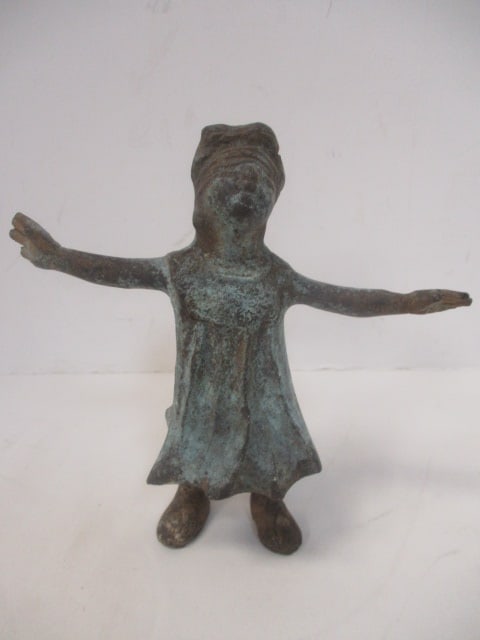 Patina Finish Brass Hide and Go Seek Girl Figurine (1 of 4)