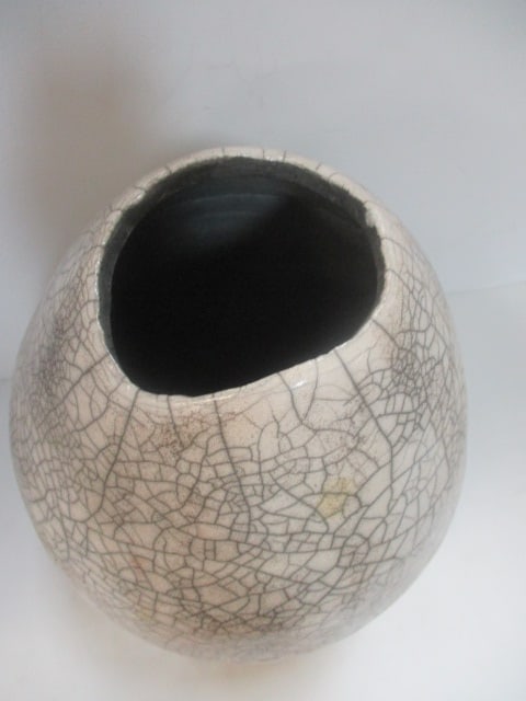 Gash Signed Turned Studio Pottery Egg Shape Vase - 2