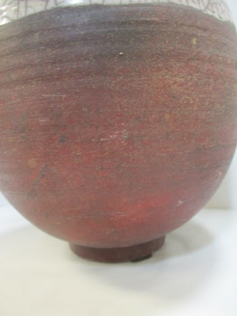 Gash Signed Turned Studio Pottery Egg Shape Vase - 3
