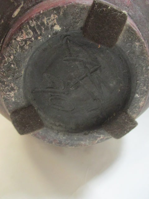 Gash Signed Turned Studio Pottery Egg Shape Vase - 4