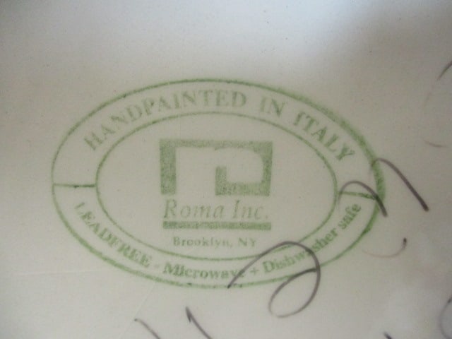 Roma Italian Pottery Blue Stripe Design Bowl - 5
