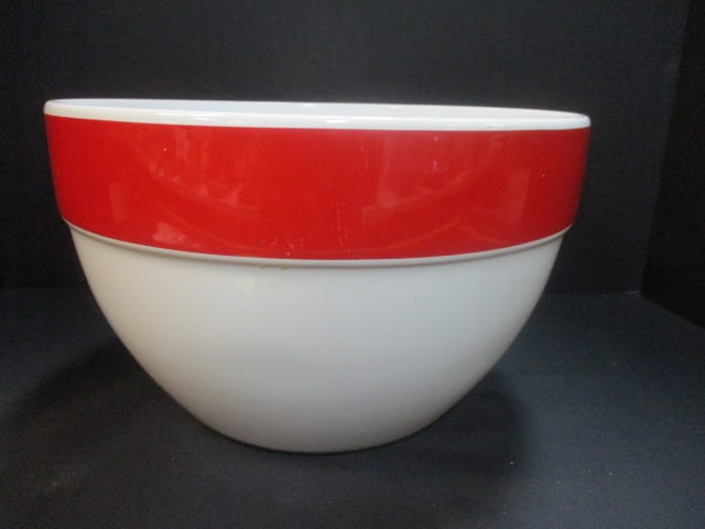 Crate & Barrel Red Stipe Bowl: 11 3/8"dia x 7"
