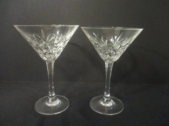 Pair of Marquis by Waterford "Brookside" Crystal Martini Stem Glasses: 6 1/4" each