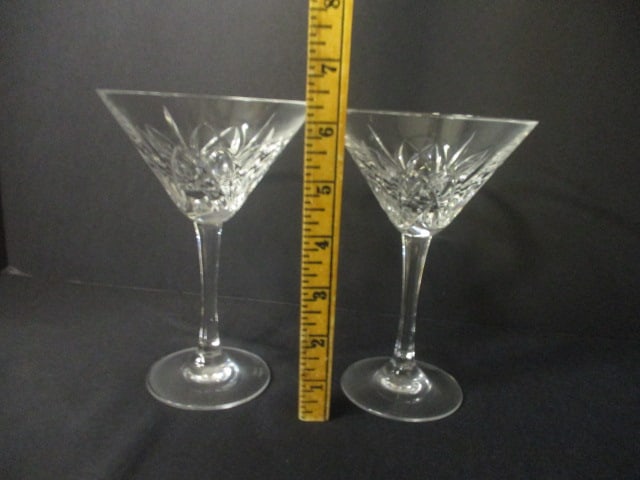 Pair of Marquis by Waterford "Brookside" Crystal Martini Stem Glasses - 5