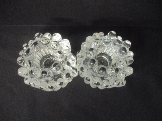 2 Pairs of Art Deco Glass Candle Holders - 7