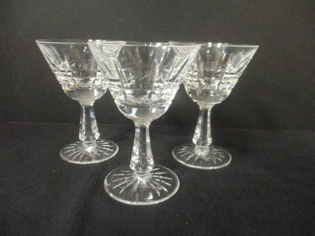 3 Waterford "Kylemore" Crystal Cocktail Stem Glasses: 4 3/4" each