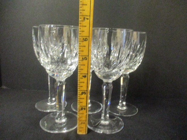 Set of 5 Waterford "Kildare" Crystal Claret Stem Glasses - 6
