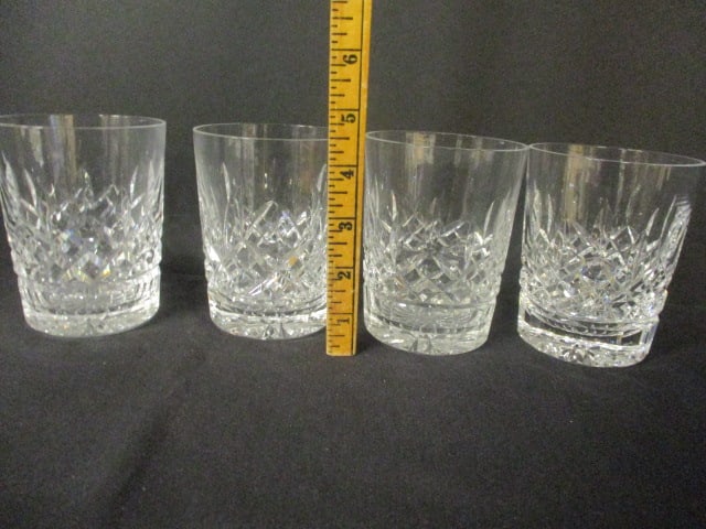 Set of 4 Waterford "Lismore" Crystal Double Old Fashioned Glasses - 6