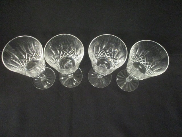 Set of 4 Waterford "Lismore" Crystal Claret Stem Glasses - 2