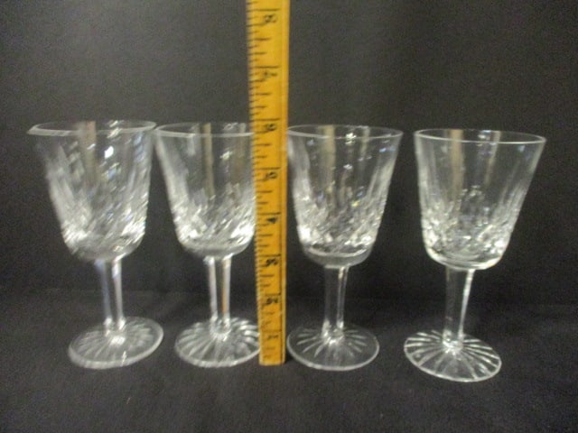 Set of 4 Waterford "Lismore" Crystal Claret Stem Glasses - 6
