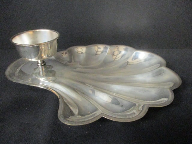 Vintage Sheffield Silverplated Clam Sell Appetizer Dish: 11 1/4"