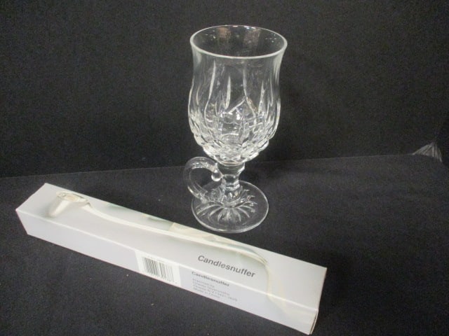 Waterford "Lismore" Crystal Irish Coffee Glass and Oneida Silverplated Candle (1 of 7)