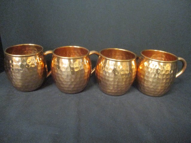 Set of 4 Kitchen Science Hammered Copper Moscow Mule Mugs (1 of 6)