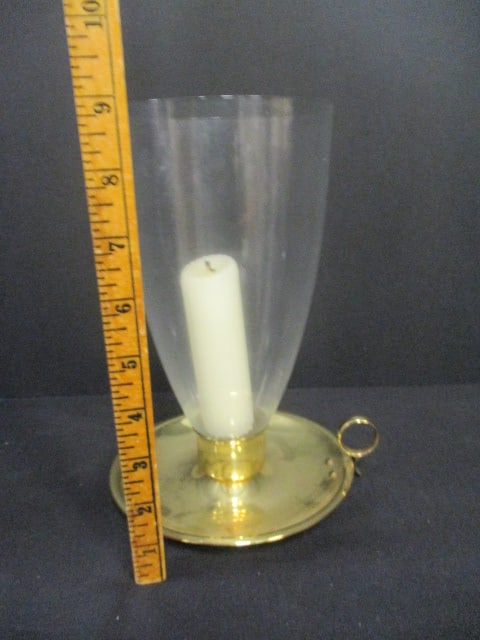 Baldwin Brass Candle Holder with Glass Hurricane - 4