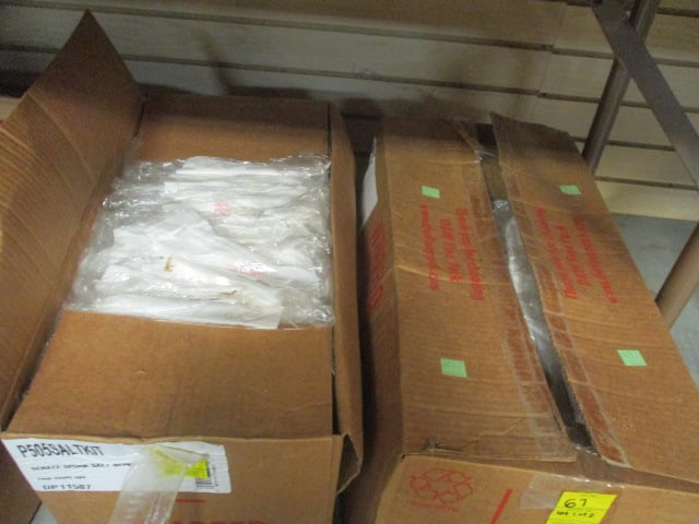 2 Boxes of Senate Spork, Salt, and Napkin Plastic Wrapped Cutlery Kits: 500 Count Each Box, boxes are both opened but appear to have all intact