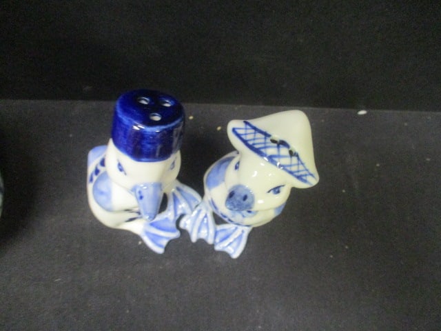 3 Vintage Delft Blue and White Salt & Pepper Sets - 5