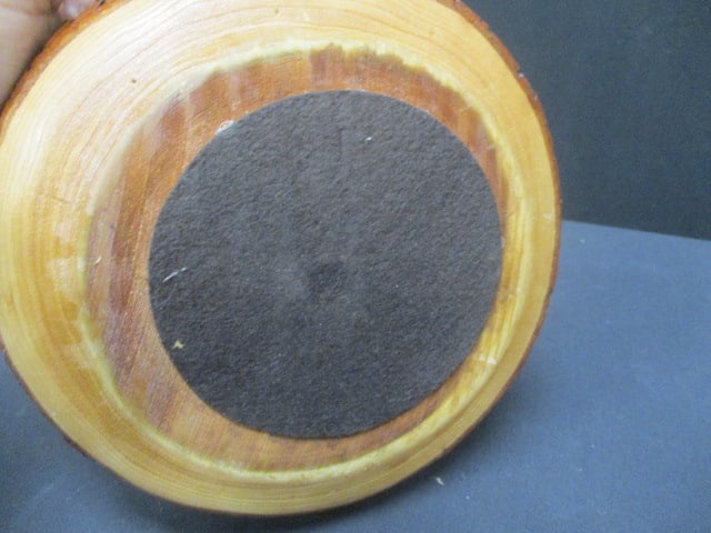 Mid Century Modern Rustic Live Edge Nut Bowl with Metal Nutcracker - 5