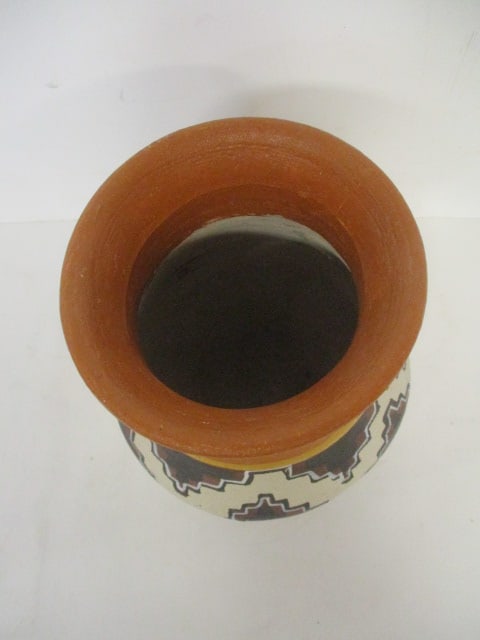 Mexican Pottery Handpainted Footed Vase - 2