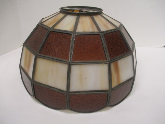 Retro Tiffany Style Slag Glass Lamp Shade: 10 3/4" x 7 1/2"
