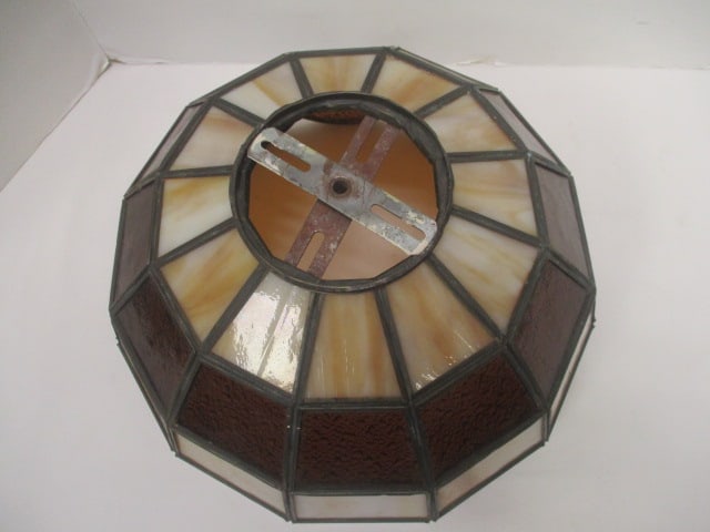 Retro Tiffany Style Slag Glass Lamp Shade - 2