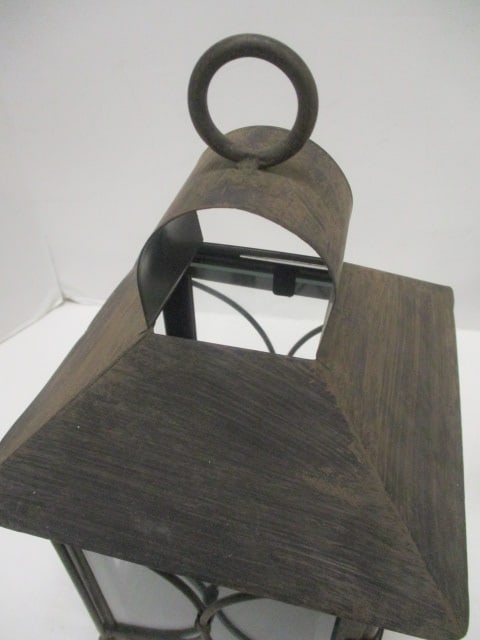 Pair of Brushed Metal Lantern Candle Holders - 3