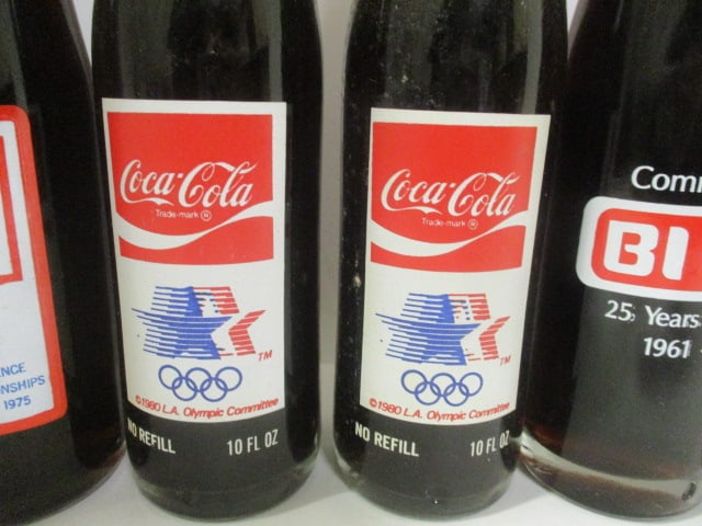 Grouping of 7 Unopened Commemorative Coca-Cola Bottles - Furman, Olympics, - 3