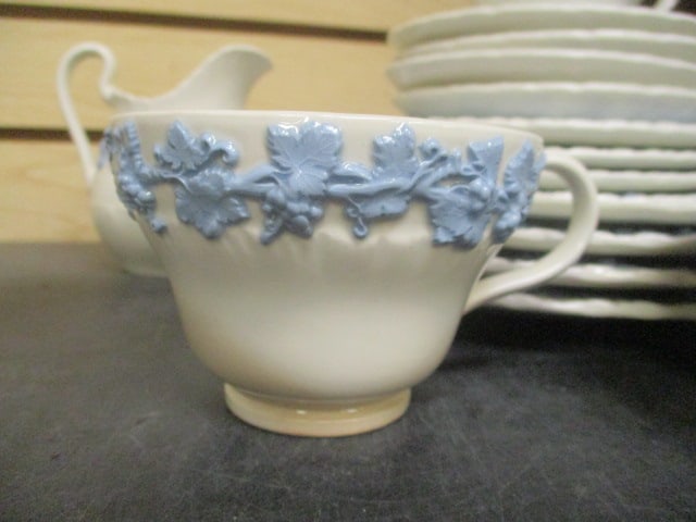 18 Pieces of Vintage Wedgwood Embossed "Queensware" China - 4