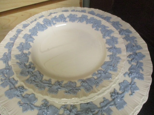 18 Pieces of Vintage Wedgwood Embossed "Queensware" China - 7
