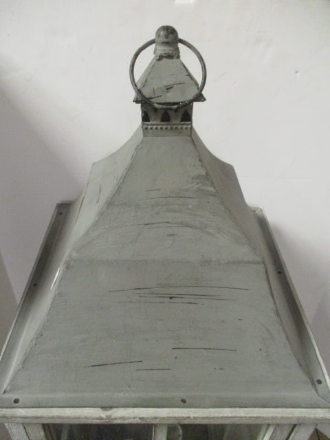 Large Weathered Wood and Glass Lantern with 5 Flameless Candles - 5