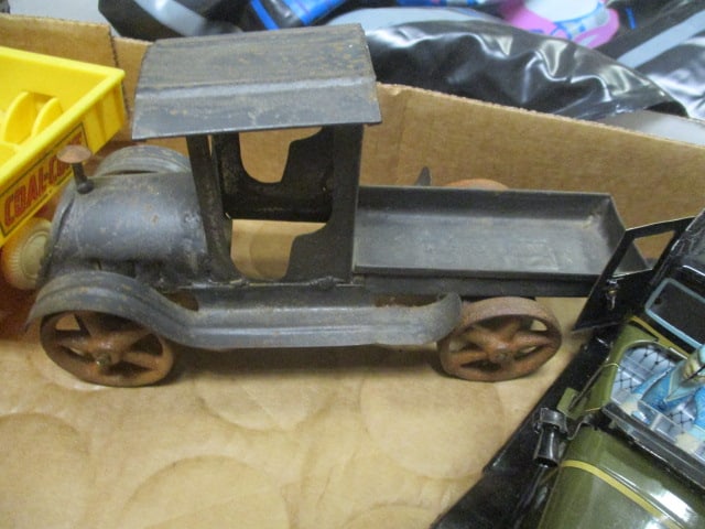 Lot of 4 Vintage Tin and Plastic Toy Trucks and Cars - 4