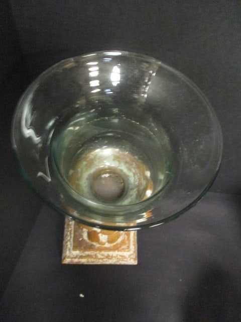 2 Rustic Mercury Glass Finished with Rope Handle Jars and Wood and Glass - 7