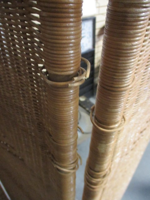 Mid Century Modern Rattan Wicker 4 Panel Screen - 4