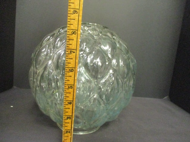Vintage Textured Clear Glass Lamp Globe - 4