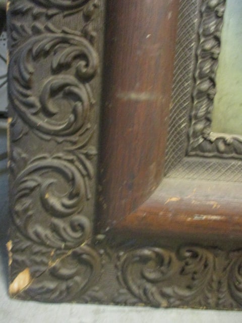 Antique Colorized Mother and Child Portrait in Ornate Wood Frame - 3