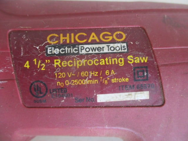 Chicago Electric 6amp Variable Speed Reciprocating Saw - Works - 2