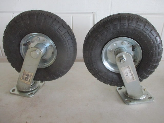 2 New 10" Pneumatic Swivel Castors 300lb Capacity: .