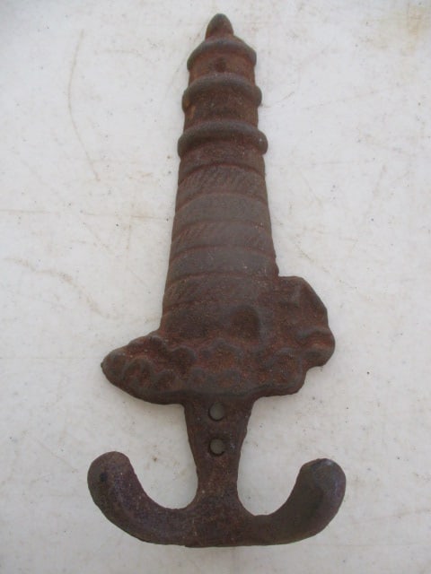 3 Cast Iron Light House Wall Hooks - 2