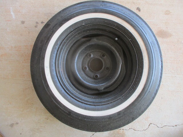 Vintage E78-14 White Wall Tire and Wheel By Uniroyal Glass Belt: .