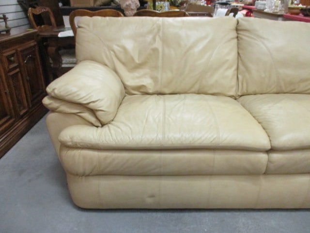 Haverty's Camel Tone Leather Sofa - 2