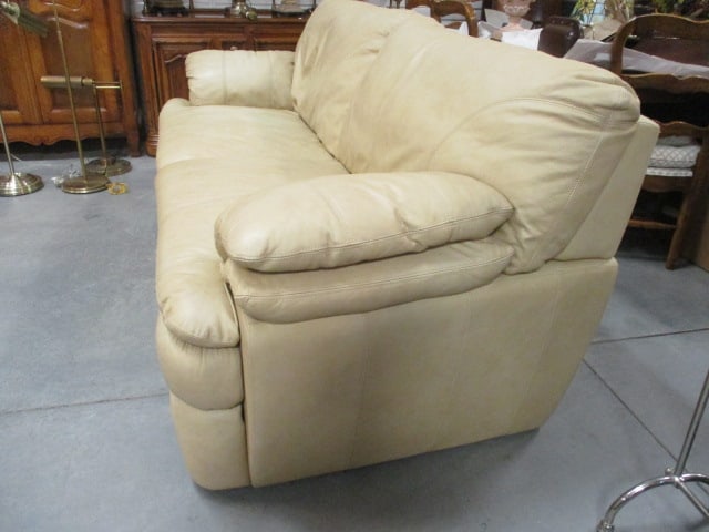 Haverty's Camel Tone Leather Sofa - 4
