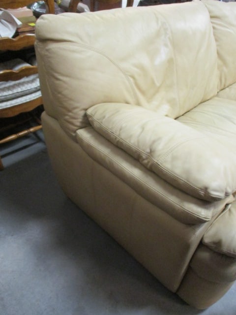 Haverty's Camel Tone Leather Sofa - 6