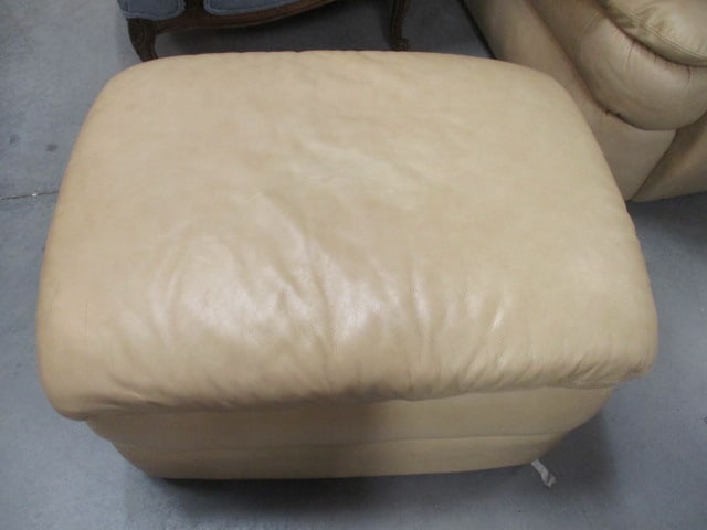 Haverty's Camel Tone Leather Ottoman - 2