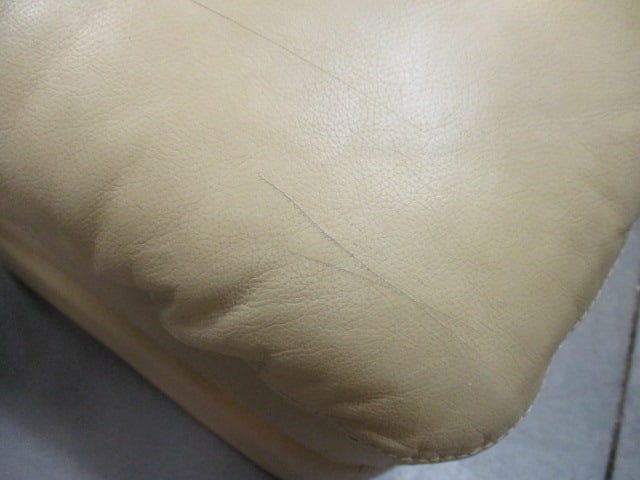 Haverty's Camel Tone Leather Ottoman - 5